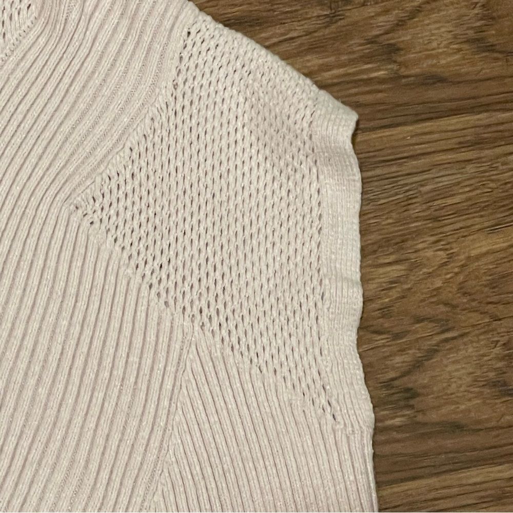 Express Asymmetrical Open Stitch Cutout Back Sleeveless Sweater Orchid Hush L - Picture 4 of 10